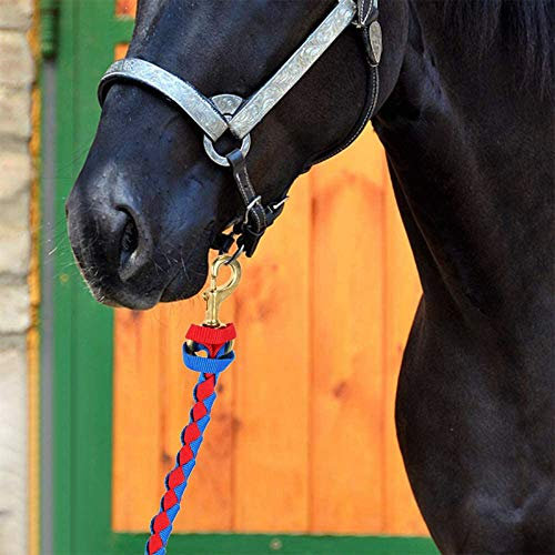 TOP-MAX 4M Führstrick für Pferd - Krawattenseil in verschiedenen stylischen Designs - Führleine - Bindeseil Pony, Esel, Ziege (rot & schwarz)