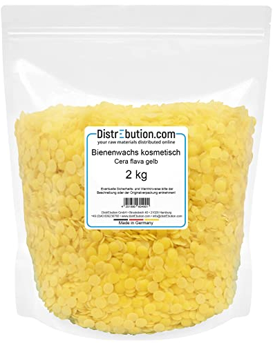Cera Flava Bienenwachs Gelb 2kg kosmetisch in Pastillen – für Bienenwachstücher, Cremes, Salben & Kosmetik