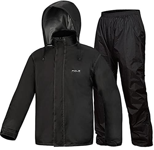 LYDHDY Tuta antipioggia per moto Pole raincoat tuta da ciclismo da uomo e da donna per motocicletta a doppio strato per pesca a corpo intero escursione a prova di pioggia (Color : Noir, Size : XL)
