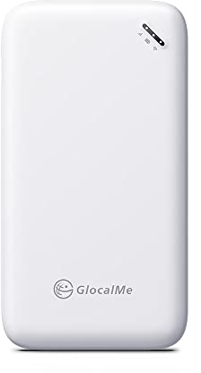 GlocalMe UPP 4G Mobiler WLAN Router, Keine SIM-Karte nötig, Keine Roaminggebühren, MiFi Geräte mit 1GB globalen Daten,Tragbarer WLAN-Router mit nur 113g (Weiß)