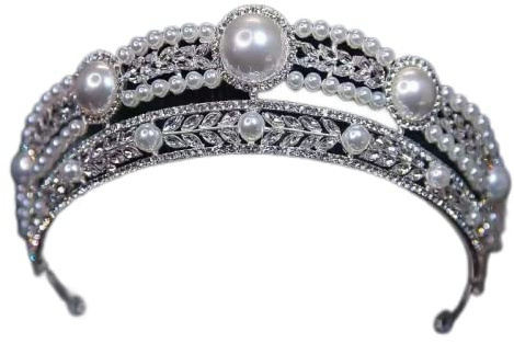 Crystal Wedding Crown Luxury Crystal Pearls Bridal Tiaras Crown,Rhinestone Pageant Diadem Headbands Wedding Hair Accesspries Bride Headpieces