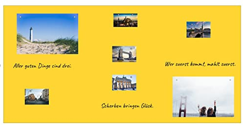 TESTSIEGER l BUNTE Magnetfolie magnetische PVC-freie Magnet Schreibtafel Folie | Testnote 1,4 | beschreibbar zuschneidbar | Rückseite selbstklebend (gelb, DIN A4 (21x29,7cm))