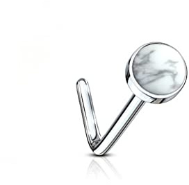 Treuheld® Nasenpiercing mit Edelstein | 8 Farben | Nasenstecker
