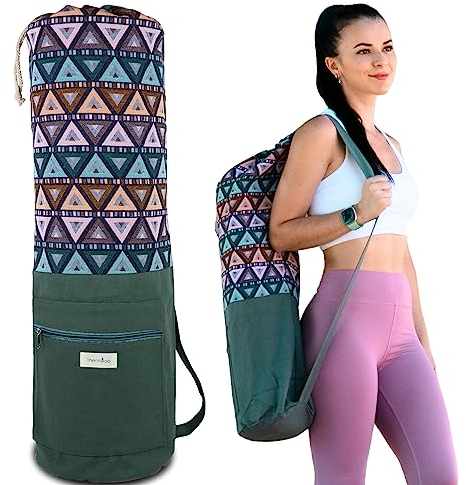 Thermikoa Yogatasche für Matte und Zubehör, Tasche für Yogamatte Groß XXL, Yogamattentasche mit Großer Außentasche für Gym, Yoga und Pilates