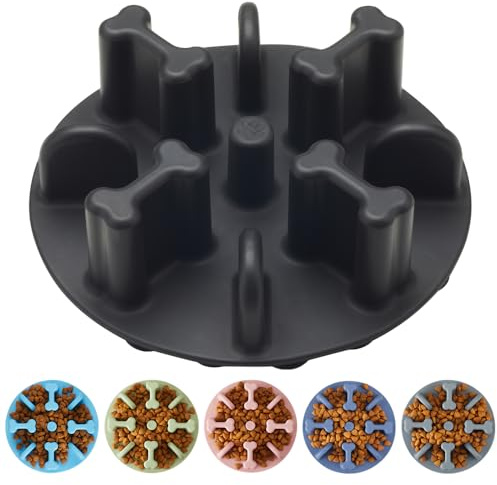 Animire Soft Silicone Anti-Choking Puzzle Dog Bowl Insert, Anti-Slip Slow Eating Feeder for Regular Elevated Dog Bowls