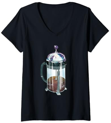 Cafetière à piston française T-Shirt avec Col en V