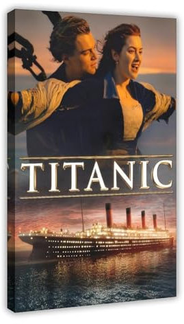 Filmposter Titanic auf Leinwand, Schlafzimmer, Dekoration, Sport, Landschaft, Büro, Raumdekoration, Geschenk, Rahmen-Stil, 60 x 90 cm