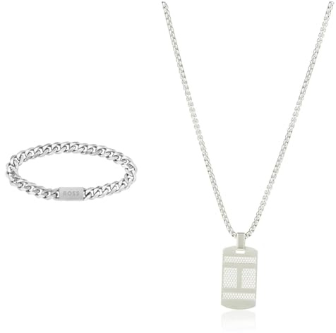 BOSS Jewelry Men's CHAIN LINK Collection Chain Bracelet - 1580144M & Tommy Hilfiger Jewelry Men's Stainless Steel Pendant Necklace - 2790316
