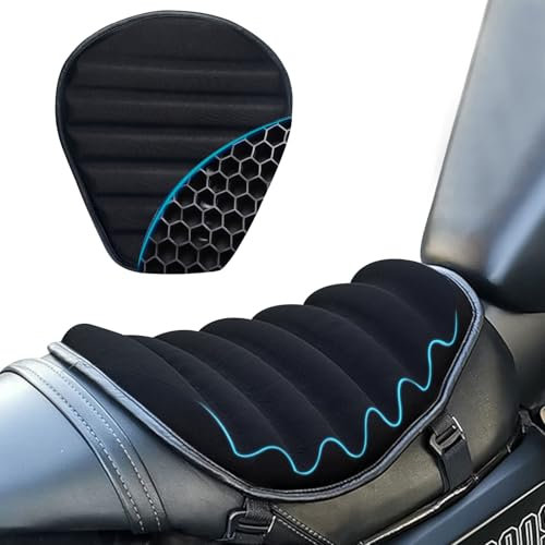 PhyiFlbey Motorcycle Shock Absorber Seat Cushion，Motorbike Seat Cushion Wave Honeycomb Structure, Breathable, High Elasticity,Suitable for Long-Distance Riding Motorcycle Gel Seat Pad