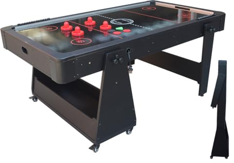 TopTable Airhockey Easy Mobile Grau-Schwarz 6.5ft - Airhockey Klappbar
