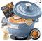 Ottia Gusseisen Topf brot backen [inkl. Gärkorb] - Emaille Topf 26cm - Dutch Oven, Brotbackform, Brotbacktopf, Schmortopf Bräter mit Deckel, Bratentopf - auch für Induktion | Händler aus Hamburg