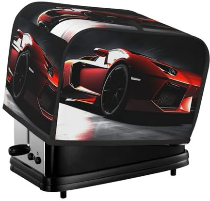 Speed Sport Auto-Toaster-Abdeckung, 2 Scheiben, Küche, kleine Geräte, Abdeckungen mit Taschen, Toaster, Staubschutz mit Griff oben, waschbar, Universal-Brotbackmaschinen-Abdeckung für Küche