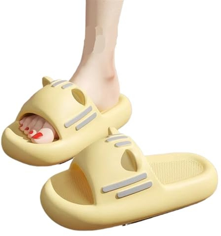 Claquettes Femme Chaussons Pantoufles mignonnes à fond épais, explosion féminine, oreilles de chat douces, pantoufles décoratives d'intérieur et d'extérieur, pantoufles d'été antidérapantes for l'inté