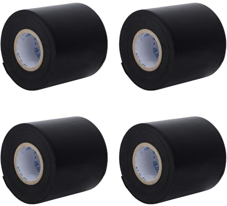 Hapivida Attachage Isolant de Climatiseur en PVC, Ruban Isolant Noir de Climatisation, Tube Résistant à L'Huile, Ruban Protecteur Portable, Ruban d'Emballage (4Pcs)