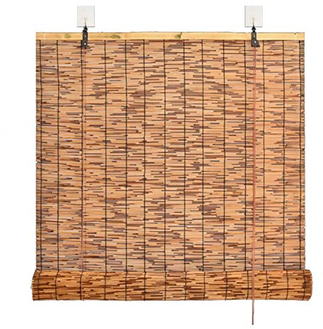 Tenda da sole in bambù per esterni, 40, 140 cm di larghezza, tenda a rullo di canna naturale, ombra romana in bambù, personalizzabile, larghezza 120 x 160 cm