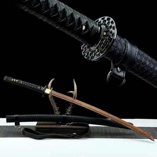 Spade samurai giapponesi in legno da allenamento 105 cm,katana in palissandro naturale con fodero in legno rivestito in pelle,bokken fatto a mano per regalo,esposizione,kendo,cosplay,collezione
