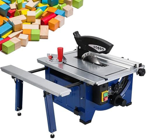 Sega da banco professionale per la lavorazione del legno, sega circolare da banco da 1800 W con lama da 5000 giri/min, profondità di taglio e angolo regolabili per legno, alluminio, PVC, acrilico