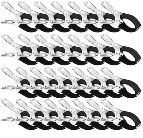 Jotekonoby 6 Stück oberirdische Poolabdeckungs-Clips, Premium-Edelstahl-Sicherungsklemmen mit kratzfestem Design, Schwimmbad-Winterschutz (30 Stück schwarz)