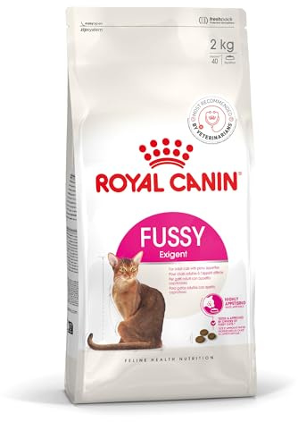Royal Canin Fussy Exigent | 2 kg | Alleinfuttermittel für ausgewachsene wählerische Katzen | Kombination aus Aromen und besonderer Krokettenform | Proteinreich | Fördert die Verdauung und verbessert die allgemeine Vitalität