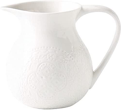 kazeRyu Salsera De Cerámica Con Punta - Jarra De Leche, Vaso For Jugo Y Jarrón Con Relieve Europeo, 460 Ml, Apta For Microondas Y Horno