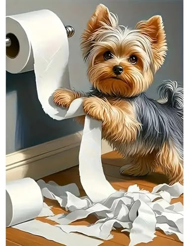 GLIDIAM Diamond Painting Hund Yorkshire, Diamant Malerei Bilder Tiere Hunde, 30x40cm DIY Full Drill Basteln Erwachsene, Mosaik Stickerei Kreuzstich Geschenk für Wanddeko Wohnzimmer Schlafzimmer
