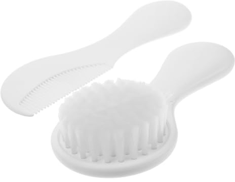 ORFOFE 2pcs Comb Soft Brush Set for Newborn Gentle Scalp Massage Hair Brush and Scalp Scrubber for Boy Girl Bath