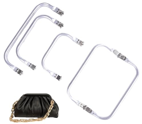 4 piezas cierre bolsa crochet, 16 cm, 18 cm, 22 cm, 25 cm, bolsa de aluminio mango, bolsa en forma de U mango interior, cierre de muelle para bolsos, asa bolsa marco para proyectos de bricolaje