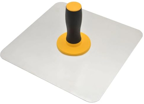 Calolin Stainless Steel Plastering Hawk 11.8 x 11.8 in, with Soft Grip Handle, Lightweight 20.5 oz Mortar Board Holder, Smooth Surface Masonry Hawk for Cement Application