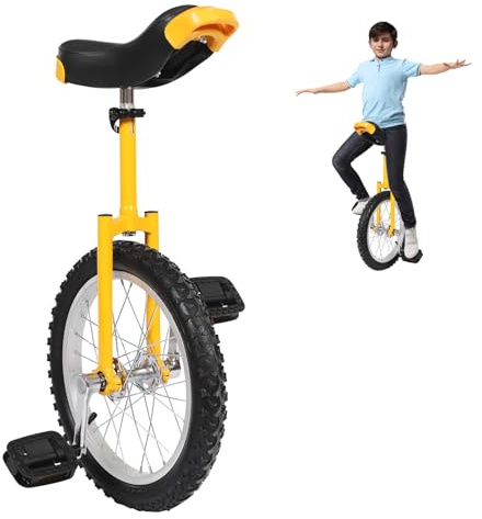 LKHDONG Monocycle 16 pouces Unisexe Béquille Unicycle Vélo avec poignées, Draisienne pour entraînement d'équilibre Hauteur réglable 71-81 cm