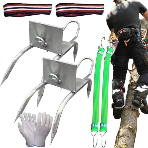 Tree Climbing Spikes, Secure Logging Gear, 9x5x6 Inches Foot Claw with Padded Build, Adjustable Tree Tool, Portable Iron with Heavy Duty Build, Outdoor Equipment for Hunting and Picking