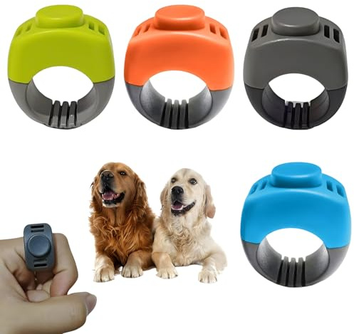 ZhongShuang 4 Stück Klicker Hund, Finger Clicker, Klicker zur Hundeerziehung, Praktisches Hundetraining-Zubehör als Fingerring-Clicker Hund für Hunde
