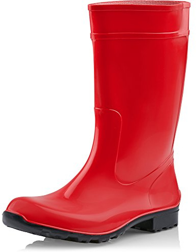 Ladeheid Damen Gummistiefel 100% Wasserdticht Regenstiefel Damen LA-967 (Rot/Schwarz, 40 EU)