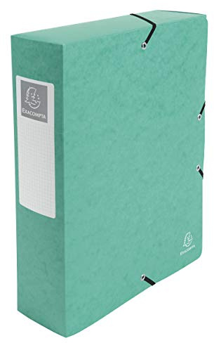 Exacompta – Ref 50833E – arkiveringsbox för pressbräda – 250 x 330 mm i storlek, lämplig för att hålla A4-dokument, 8 cm ryggrad, 600 gsm äkta pressbräda, ryggetikett – grön