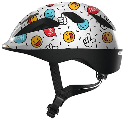Abus unisex ungdom SMOOTY 2.0 småbarn och barnhjälm, white smiley, S