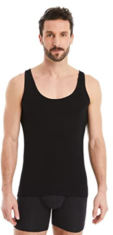 FINN Maglietta Intima Business Uomo Senza Maniche - Maglia Sottogiacca in Originale Tessuto Lenzing® Modal - La Canottiera Perfetta sotto Camicia e Abito Nero S