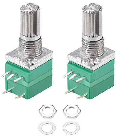 Potentiometer mit Schalter B10 K Ohm variable Widerstände Single Turn Rotary Carbon Folie Taper RV097NS 2 Stück