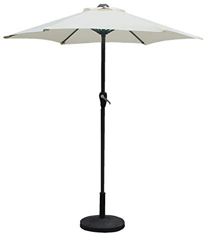 TFS Aluminium Crank Parasols 2m 2.5m 2.7m 3m 3x2m Full & Half/Balcony (2.5m, Natural Cream)