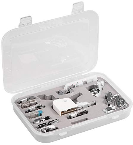 15 Stücke Nähmaschine Nähfuß Set, Nähmaschine Zubehör Set, Nähfuß Walking Fuß Kit für Brother Janome Singer Multifunktionale Nähmaschine Zubehör Kit