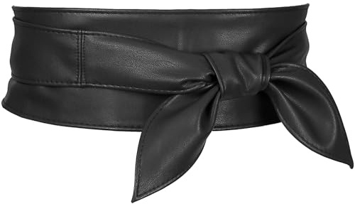 Allegra K Damen Wickel Obi Gürtel Breiter Taillenband Gürtel für Kleider Schwarz 65-72cm/25.59-28.35