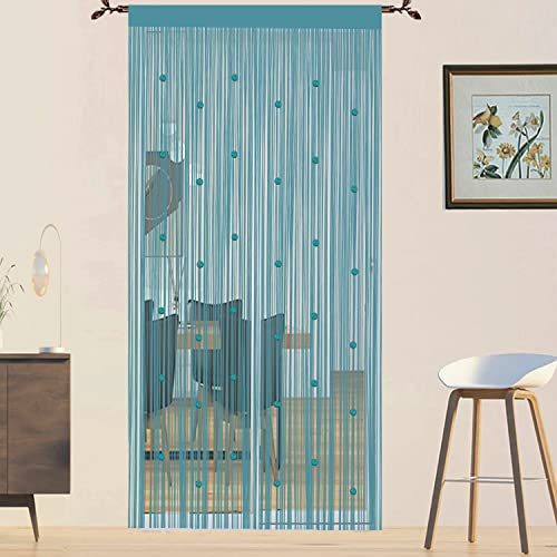 QiBoYuYe Cortina Puerta Exterior Pantalla De Cortinas para Decoración del Hogar Tiras para Puertas Exteriores Terraza Cortinas Antimoscas Salon Dormitorio (Azul, 90 x 200 cm)