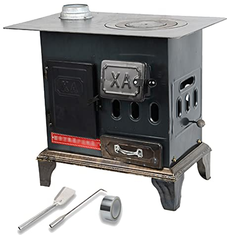 Estufa De Leña Rectangular, Estufa De Calefacción De Carbón Eficiente Para Interiores, Con Horno, Admite Múltiples Combustibles, Para Calentar El Hogar En Invierno, Cocinar, Secar Ropa ( Color : C )