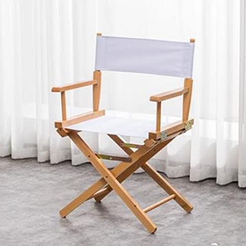 DIBAKO 30 Directors Chair Wood Taburete Plegable, Folding Makeup Artist Chair Artist Chair Foldable Height Stool, Director's Chair For Beauty Professional Makeup Artist (Color : White, Size : 44cm