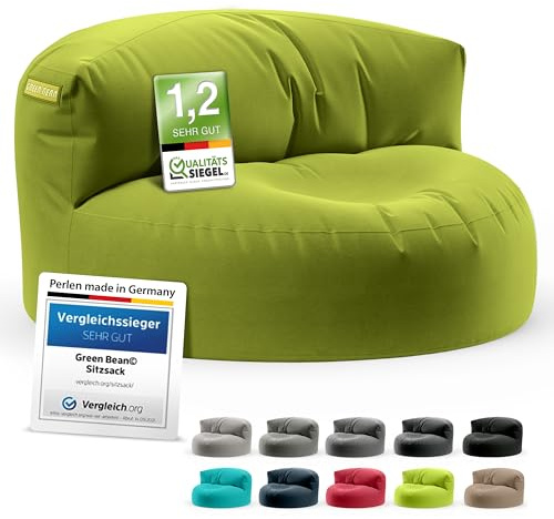 Green Bean© Pouf Poire Lounge avec matériau de Rembourrage, pour intérieur et extérieur, 90 x 50 cm, Vert