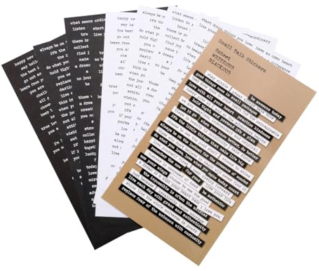 Luckious Brand Inspirational Words Sticker Set - Adhesive Motivational Quotes for Scrapbook, Notebook, Journaling, and Cards (8 Pages)