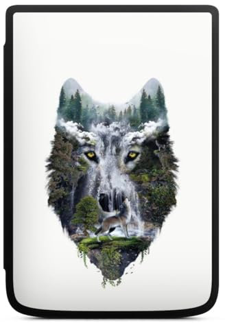 DeinDesign Coque pour liseuse Compatible avec Vivlio Touch HD Plus Etui pour liseuse Protection pour liseuse Loup Nature Forêt