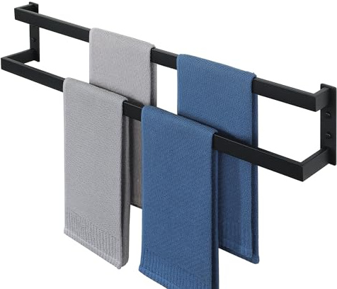 Alise GYT5080-B Doppel-Badetuchstange, Handtuchhalter für Badezimmer, WC, Wandhalterung, 81,3 cm, SUS304 Edelstahl, Handtuchhalter, Mattschwarz, GYT5080-B
