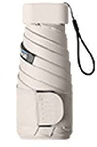 ombrello, ombrello da spiaggia, Mini ombrellone da viaggio for borsa con custodia, parasole portatile leggero e compatto con protezione UV al 95% for sole e pioggia, for uomo donna(Color:Gray)