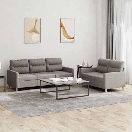 LAPOOH 2-TLG. Sofagarnitur mit Kissen Taupe Stoff, Sofas & Couches, Sofa Wohnzimmer, Sofa Für Jugendzimmer, Relaxsofa, Sofa Für Schlafzimmer, Polstersofa - 3201607