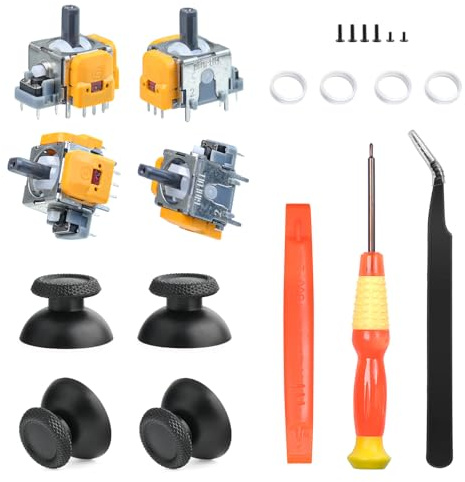 Semaiki Joysticks, Ersatz Hall-Effekt für PS5-Controller | 3D-Analog-Sensor-Joystick-Modul mit Thumbstick-Kappe, PlS5 Conrtoller Zubehör, Installationswerkzeuge enthalten