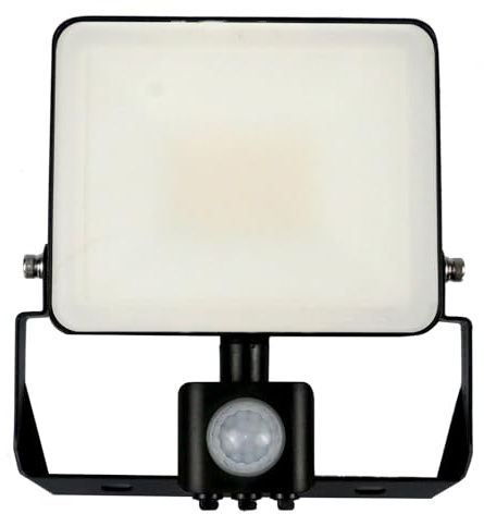 paul russells 10W Outdoor Motion Sensor Light, LED Security Floodlight with PIR Sensor, 1200LM Daylight 6500K, IP65 Waterproof, Mains Powered Outdoor Lights for Garden, Garage, Front Door